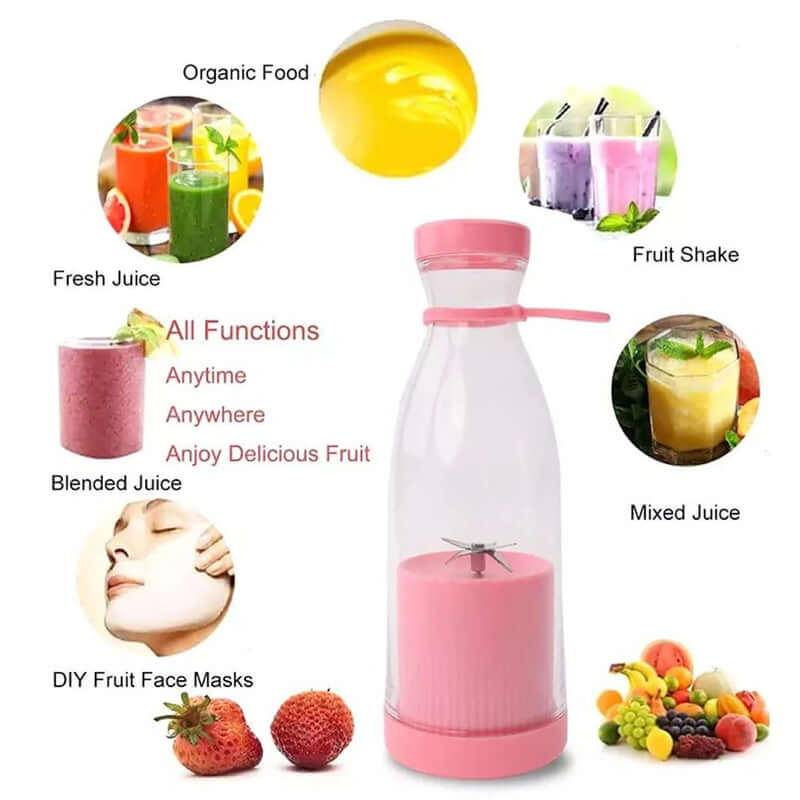 Mini Portable Juicer Blender - 6 Blade USB Rechargeable Juicer Blender